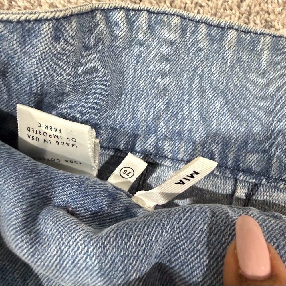 GRLFRND $328 ‘Mia’ Paperbag Belted Skinny Jeans Light Wash High Rise Women’s 25 - Picture 4 of 13